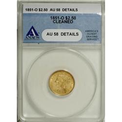 1851-O $2 1/2 AU58 ANACS