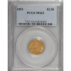 1853 $2 1/2 MS63 PCGS