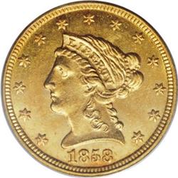 1858-C $2 1/2 MS63 PCGS