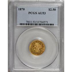 1870 $2 1/2 AU53 PCGS