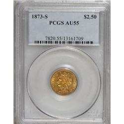 1873-S $2 1/2 AU55 PCGS