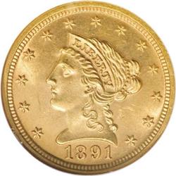 1891 $2 1/2 MS64 NGC