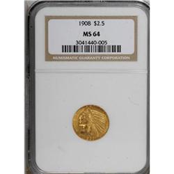 1908 $2 1/2 MS64 NGC