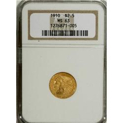 1910 $2 1/2 MS63 NGC