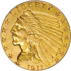 1911-D $2 1/2 XF45 PCGS