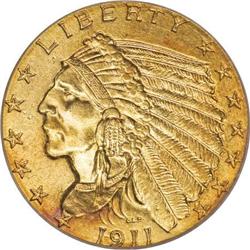 1911-D $2 1/2 MS63 PCGS