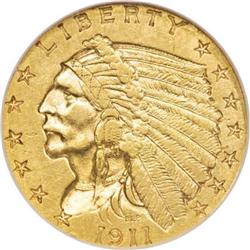 1911-D $2 1/2 Weak D AU58 NGC