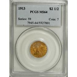 1913 $2 1/2 MS64 PCGS