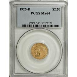 1925-D $2 1/2 MS64 PCGS