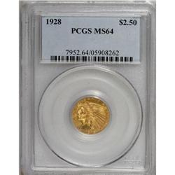 1928 $2 1/2 MS64 PCGS