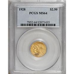 1928 $2 1/2 MS64 PCGS