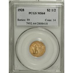 1928 $2 1/2 MS64 PCGS