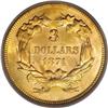 Image 2 : 1874 $3 MS64 PCGS