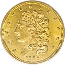 1838 $5 MS62 PCGS