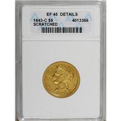 1843-C $5 XF45 Details ANACS