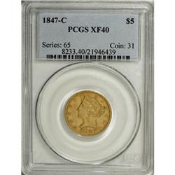1847-C $5 XF40 PCGS