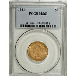 1881 $5 MS63 PCGS