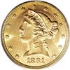 Image 1 : 1881/0 $5 MS64 PCGS, FS-301