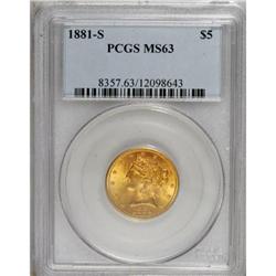 1881-S $5 MS63 PCGS