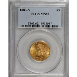 1883-S $5 MS62 PCGS
