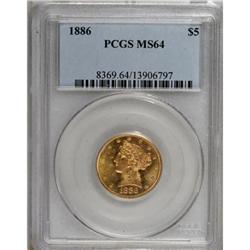 1886 $5 MS64 PCGS