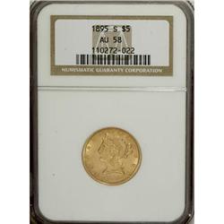 1895-S $5 AU58 NGC