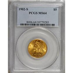 1902-S $5 MS64 PCGS