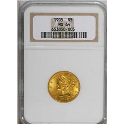 1905 $5 MS64 NGC