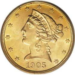 1905-S $5 MS64 PCGS