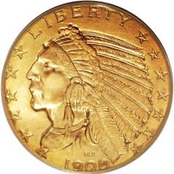 1908 $5 MS64 PCGS