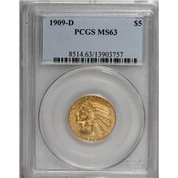 1909-D $5 MS63 PCGS