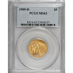 1909-D $5 MS63 PCGS