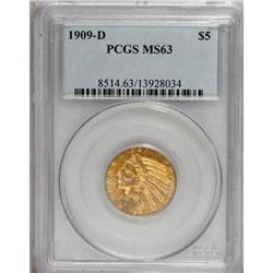 1909-D $5 MS63 PCGS