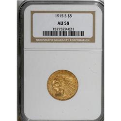 1915-S $5 AU58 NGC
