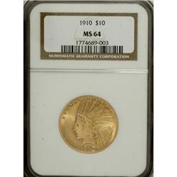 1910 $10 MS64 NGC