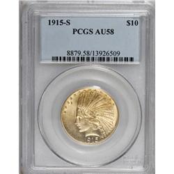 1915-S $10 AU58 PCGS