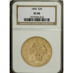 1850 $20 XF40 NGC