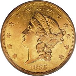 1855-O $20 AU55 PCGS