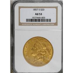 1857-S $20 AU53 NGC