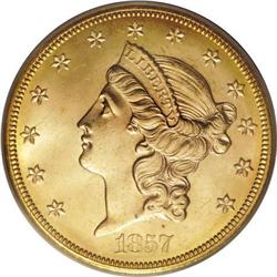 1857-S $20 MS65 PCGS