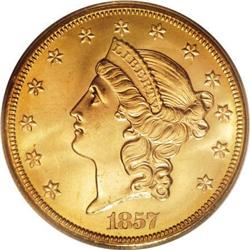 1857-S $20 MS65 PCGS