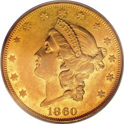 1860-O $20 AU58 PCGS