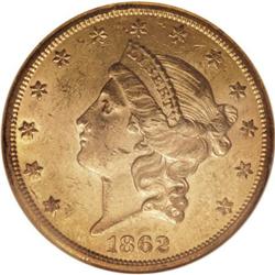 1862-S $20 MS61 NGC