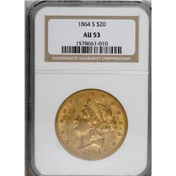 1864-S $20 AU53 NGC