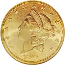 1865-S $20 MS63 NGC