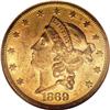 Image 1 : 1869-S $20 MS61 NGC