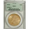 Image 1 : 1873 $20 Open 3 MS61 PCGS