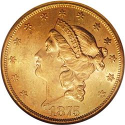 1875 $20 MS62 NGC