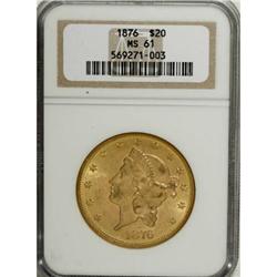 1876 $20 MS61 NGC