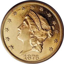 1876 $20 MS62 PCGS